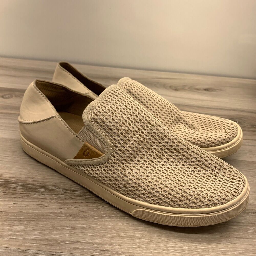 Olukai Women's Size‎ 9.5 Pehuea Slip On Shoes Tapa Beige 20271-2020